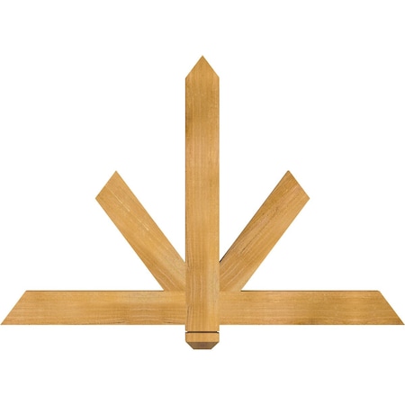 Ekena Millwork Kennewick Rough Sawn Timber Gable Bracket, Western Red Cedar, 48"W x 32"H x 2"D x 4"F, 16/12 Pitch GBW048X32X0204KEN00RWR